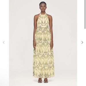 NWT Agua By Agua Bendita Acanella Habitat Maxi Dress M Embroidered Halter Neck